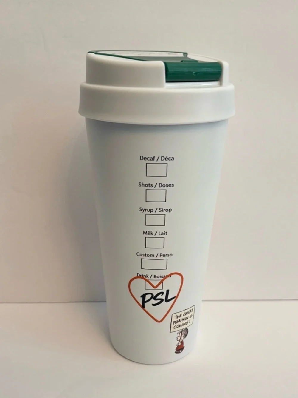 Starbucks Pumpkin Snoopy Tumbler - White & Green
